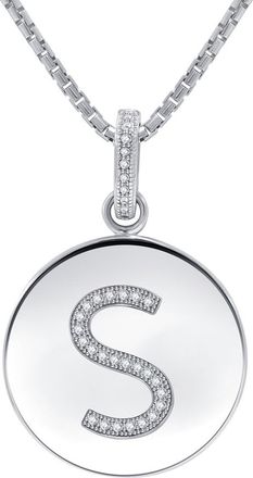 DiamondMuse Diamond Muse 0.10 Cttw Initial Letter Diamond Necklace for Women, Girls, and Men in Sterling Silver