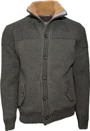 Ferrante Gewatteerd Gebreid Jasje - Heren - Vesten - Groen - 2XL - Leer - Truien & Vesten