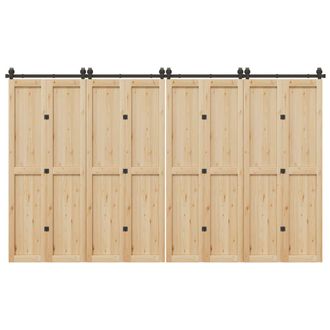 Berkfield Home Sliding Door Hardware Kit 366 cm Steel Black