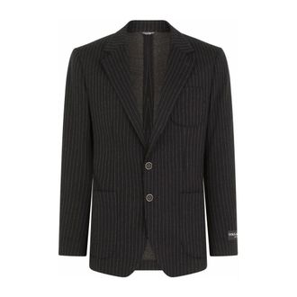 Dolce & Gabbana Striped Jersey Blazer in Black