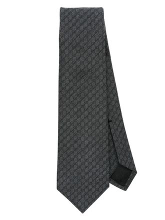 Gucci Stropdas met GG-jacquard van zijdeblend - Grijs