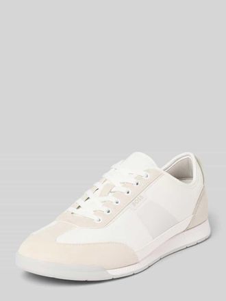 HUGO BOSS Low Top Sneaker mit Leder-Besatz Modell Nitan in Weiss, Gr&ouml;&szlig;e 40