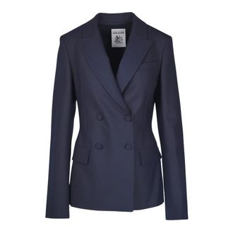 Semicouture Jassen, Dames, Blauw, M, Dubbele-breasted Blazer