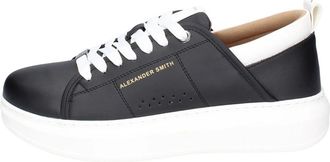 Alexander Smith Heren Synthetisch Leren Sneakers - Heren - Sneakers - Zwart - 42 EU - Leer - Schoenen