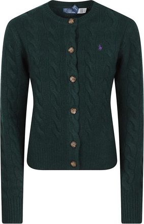 Polo Ralph Lauren Kabelgebreide Cardigan - Dames - Vesten - Groen - XS - Wol - Truien & Vesten