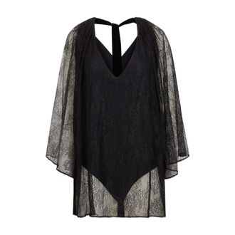 Nina Ricci Full-Body, female, Black, S, Lace Cape Bodysuit