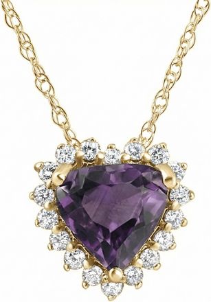 Pompeii3 2 1/5Ct Amethyst Heart Diamond Pendant Gold Lab Grown 18 Necklace