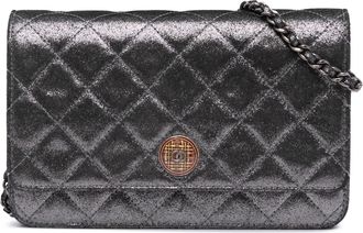 Chanel Pre-owned Womens Woc Quilted Crossbody Bag - Grey Leather - One Size