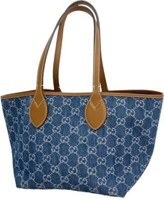 Gucci Pre-owned Tote Bags, female, Blue, Size: ONE SIZE Pre-owned Vintage Tote Bag