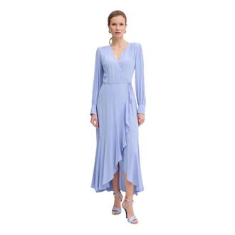 Twinset Vestido Cruzado con Volantes - Dresses - Mujer - Azul - S