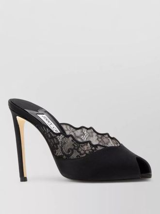 Jimmy Choo London satin and lace mules