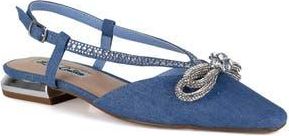 Lady Couture Kendal Slingback Flat in Blue Denim at Nordstrom Rack, Size 12