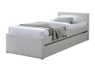 Vente-Unique Letto A Scomparsa 90 X 190 Cm Tessuto Beige - Doritalo