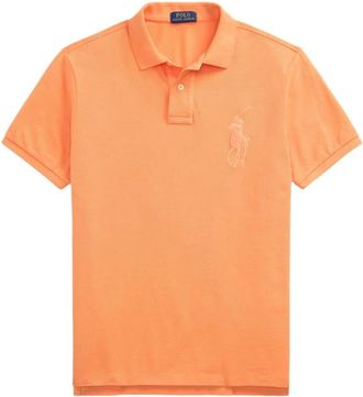 Polo Ralph Lauren Tops, Heren, Oranje, S, Geborduurde Logo T-shirts en Polos