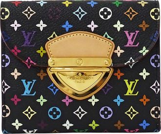 Louis Vuitton Black Multi-Color Noir Purple Violet Monogram Multicolore Wallet (Bi-Fold) (Pre-Owned)