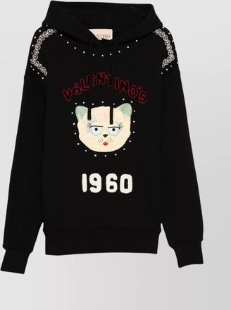 Valentino Garavani embroidered graphic hooded sweater