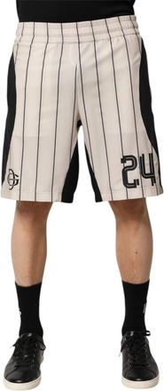 Dolce & Gabbana Korte Broeken, Heren, Wit, M, Polyester, Off White DG Logo Sweatshorts