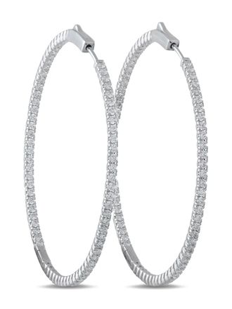 Luxury Bazaar diamond hoop earrings - Silver