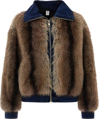 Liu Jo Faux Fur Jacket - Dames - Jassen - Bruin - M - Denim - Jassen