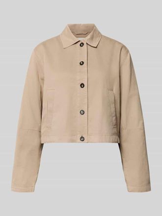 Marc O'Polo Oversized Hemdjacke aus Baumwoll-Lyocell-Leinen-Mix in Beige, Gr&ouml;&szlig;e 34