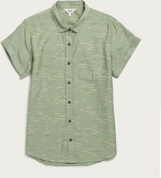 Bridge & Burn Bea Shirt in Teal Tide Waves at Nordstrom, Size Xx-Large