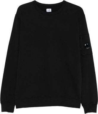 C.P. Company Zwarte Crew Neck Sweater Katoen - Heren - Sweatshirts - Zwart - 2XL - Katoen - Hoodies & sweatvesten