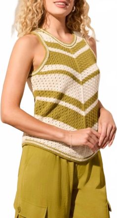 Tribal Racerback Tank Sweater In Aloe Leaf