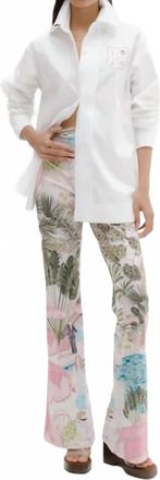 Isla & White Brushed Cotton Club Shirt In Miravida