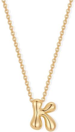 Brook & York Mini Pippa Bubble Initial Pendant Necklace in Gold K at Nordstrom