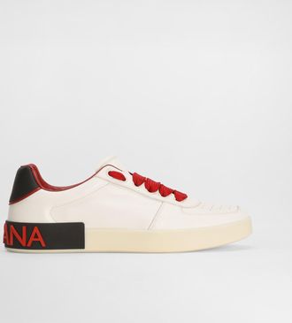 Dolce & Gabbana Portofino Sneakers In Nappa Leather - Man Sneakers Red 40.5