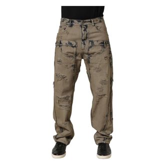 Dolce & Gabbana Straight Jeans, male, Beige, Size: XS Straight Jeans
