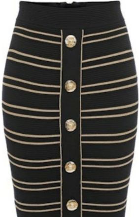 Balmain Short Skirts, female, Black, Size: S Chic Skirts Collection