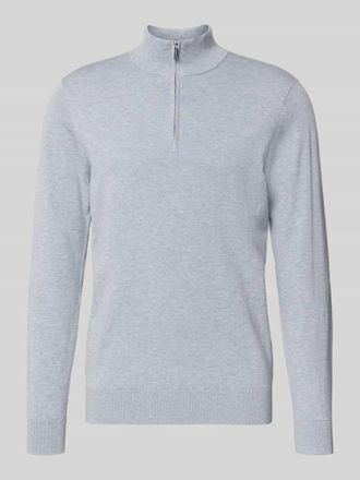 Profuomo Strickpullover aus Lyocell-Mix mit Stehkragen in Hellblau, Gr&ouml;&szlig;e XL