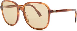 Miu Miu Oversized Square-frame Sunglasses - Brown - One Size