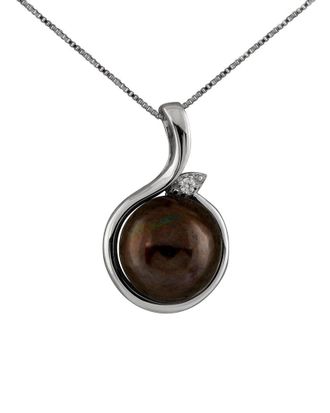 Splendid Pearls Silver 11-12mm Pearl Pendant Necklace