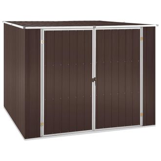 Berkfield Home Garden Shed Brown 195x198x159 cm Galvanised Steel | Size: 195 x 198 x 159 cm