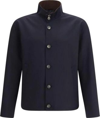 Herno Elastane Blend Getailleerde Jas - Heren - Zomerjassen - Blauw - L - Leer - Jassen