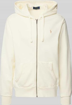 Polo Ralph Lauren Sweatjacke mit Logo-Stitching in Sand, Gr&ouml;&szlig;e L