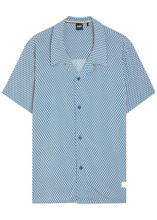 BOSS Boss Beach Patterned Woven Shirt - Blue - XL