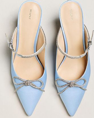 Maeve Bow Kitten-Heel Mules