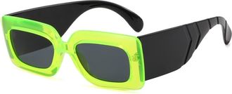 Generic Womens Square Sunglasses Outdoor Vacation Mens Sports Sun Glasses(Green)