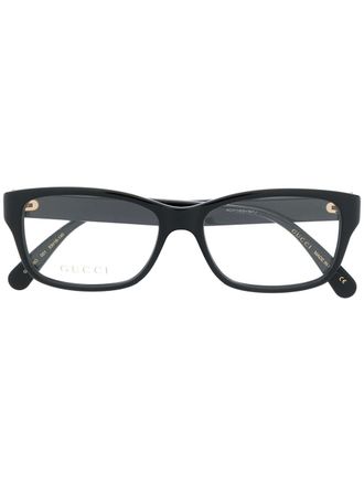 Gucci GG logo rectangular-frame glasses - women - Acetate - 53 - Black