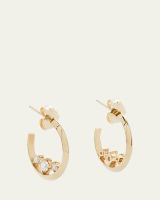 Lizzie Mandler Eclat 3 Diamond Knife Edge Hoop Earrings