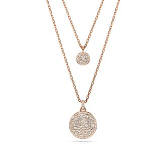 Swarovski Meteora WoMens Gold Plated Metal Necklace - Rose 5683449 Gold Tone - One Size