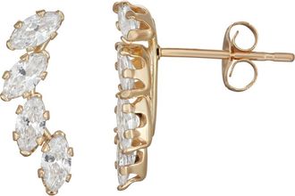 Candela Jewelry 10K Yellow Gold Marquise Cubic Zirconia Ear Crawlers in Clear at Nordstrom Rack