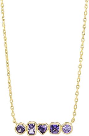 Savvy Cie Jewels 14K Plated Cz Bar Necklace