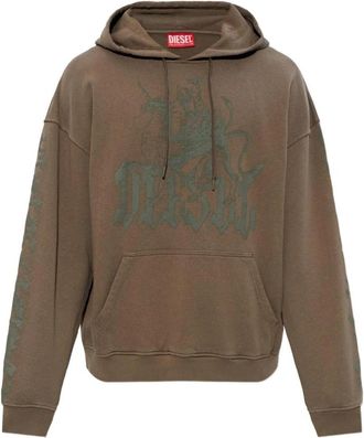 Diesel S-Griffon Hoodie - Heren - Hoodies - Bruin - L - Katoen - Hoodies & sweatvesten