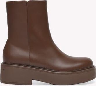 Gianvito Rossi Hiro Bootie Biker in Brown Leather at Nordstrom, Size 36.5