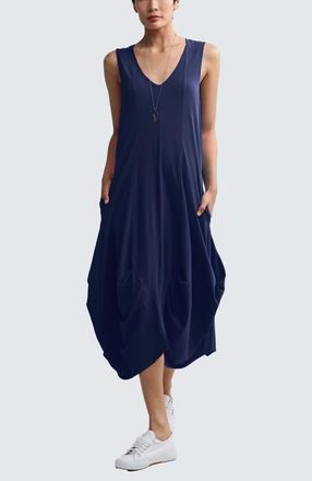 Luukaa D'Celli Calista Voluminous Jersey Dress in Navy at Nordstrom, Size 16
