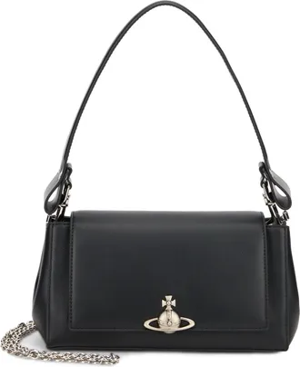 Vivienne Westwood Womens Shoulder Bag Black Synthetic Leather Polyester Handbags Hand
